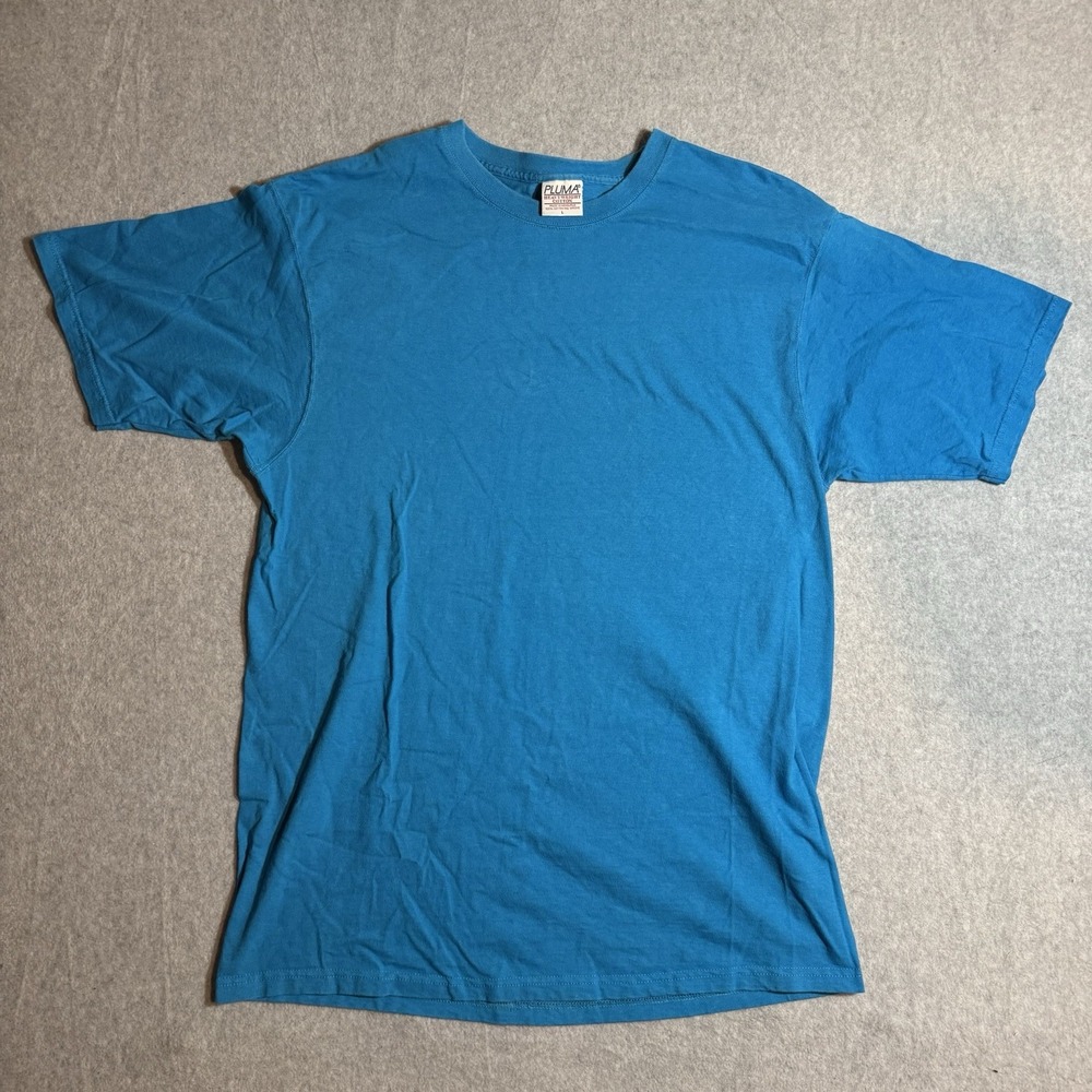 Vintage Pluma T Shirt Men's Blue Large 90s Heavyweight Cotton Boxy Honduras Vtg